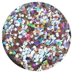 Decor pentru unghii 8g SU68 paiete hexagonale Argintiu cu reflexii